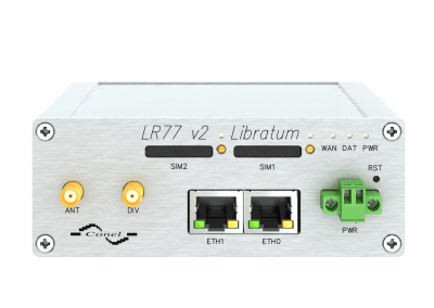 LTE Celulární router - LR77 v2 Libratum - Kov - pohled zepředu