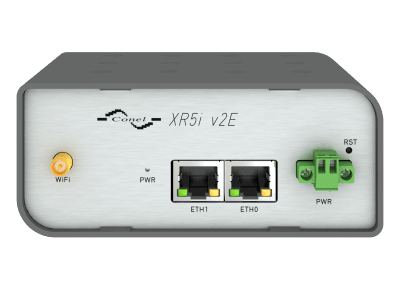 Průmyslový LAN router XR5i v2E, pohled zepředu