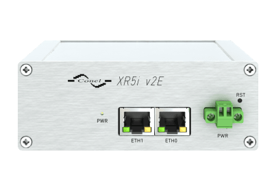 Průmyslový LAN router XR5i v2E, pohled zepředu